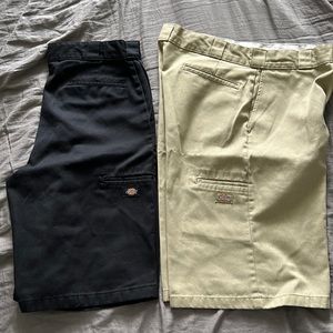 Men’s dickies shorts. Black and khaki. Both size 34.